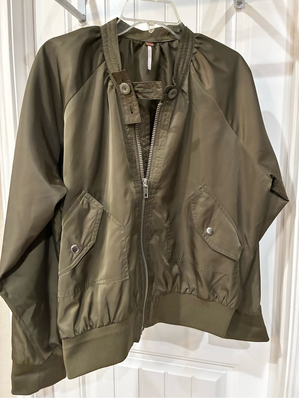 Olive Green Bomber Jacket FREE PEOPLE